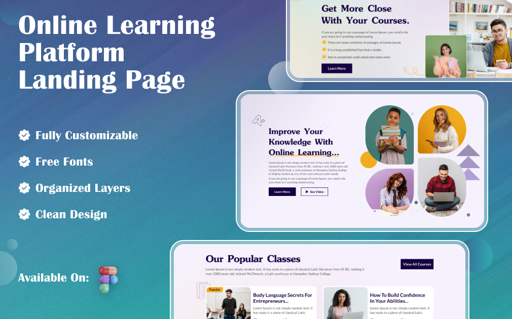 Online Learning Platform - Landing Page Figma Kit