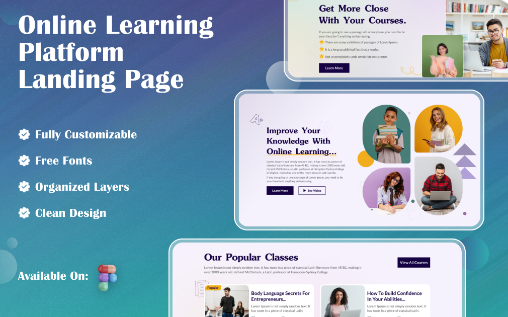 Acade Skills - Online Learning Platform Website Figma Kit