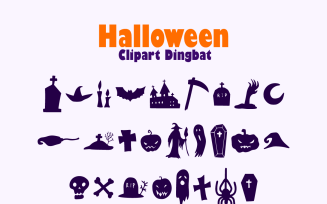 Halloween Clipart - A Dingbat Font