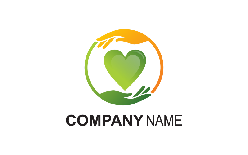 Hand Logo And Love Modern Minimalis Logo Template