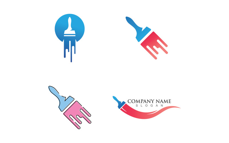 Painting logo template. Vector illustration. V10 Logo Template