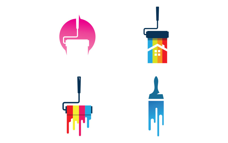 Painting logo template. Vector illustration. V9 Logo Template