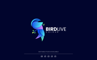 Abstract Bird Gradient Logo Design