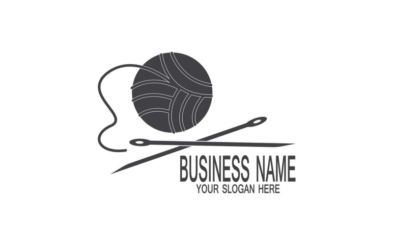 Black Needle Silhouette Creative Logo Vector 3 Logo Template