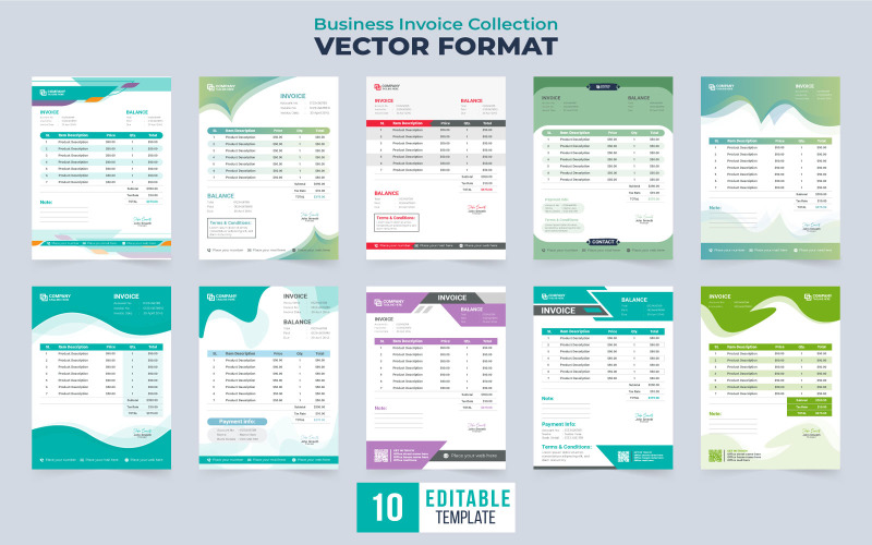 Business invoice template collection Corporate Identity
