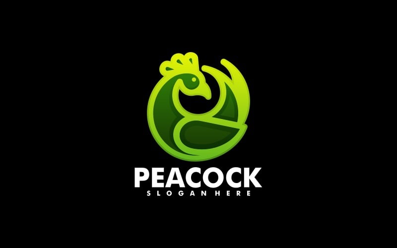 Peacock Line Art Gradient Logo Logo Template