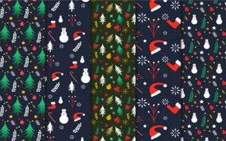 Abstract Christmas pattern bundle vector