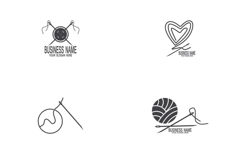 Black Needle Silhouette Creative Logo Vector 20 Logo Template
