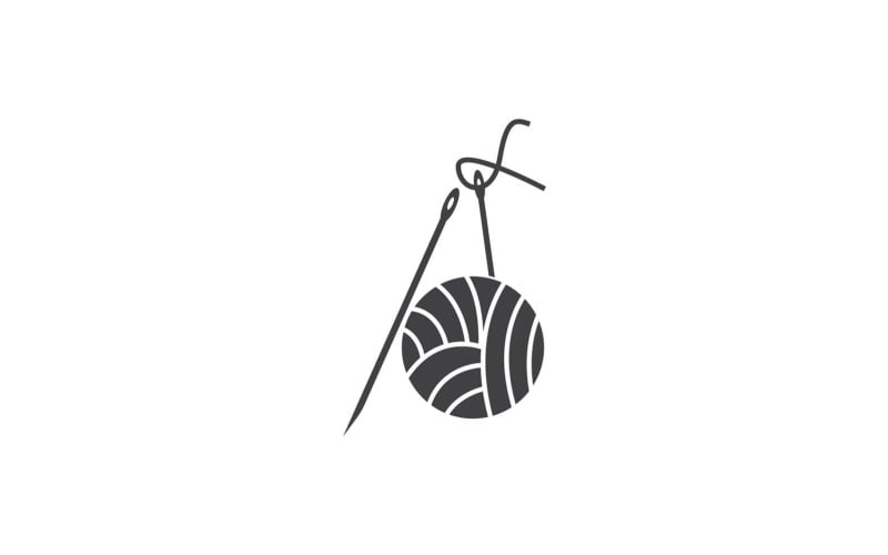 Black Needle Silhouette Creative Logo Vector 4 Logo Template