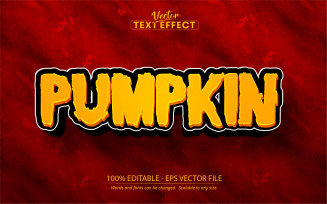 Pumpkin - Editable Text Effect, Halloween And Cartoon Text Style, Graphics Illustration