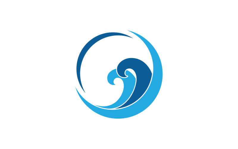 Water Wave logo template. Vector illustration. V3 Logo Template