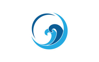 Water Wave logo template. Vector illustration. V3