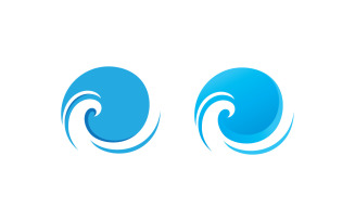 Water Wave logo template. Vector illustration. V4