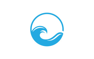 Water Wave logo template. Vector illustration. V7