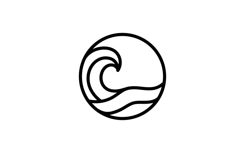 Water Wave logo template. Vector illustration. V8 Logo Template