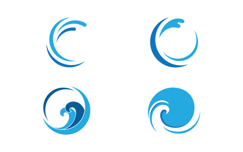 Water Wave logo template. Vector illustration. V9 Logo Template