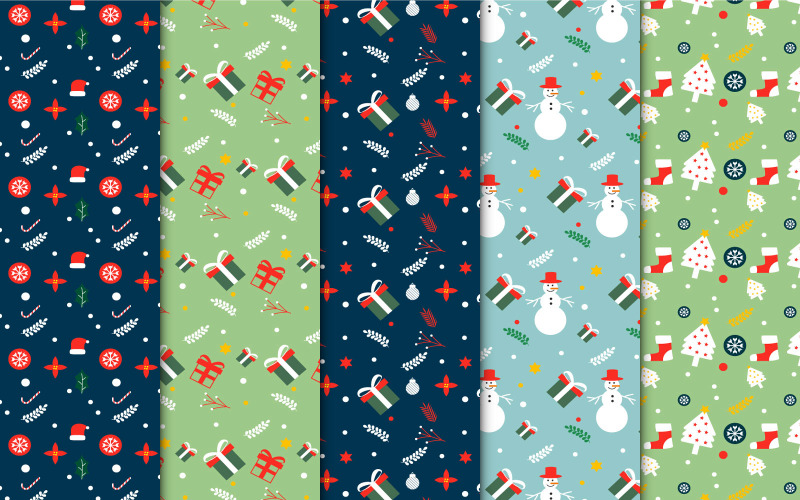 Xmas seamless pattern collection vector Pattern