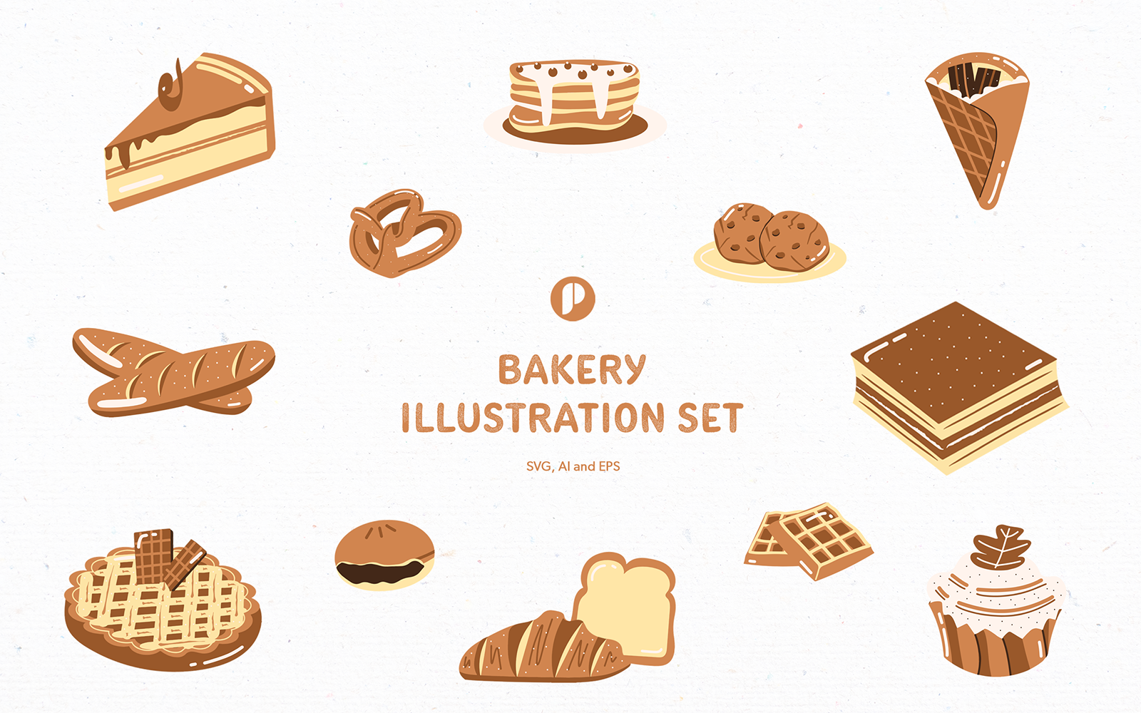 Yummy Choco Bakery Illustration Set