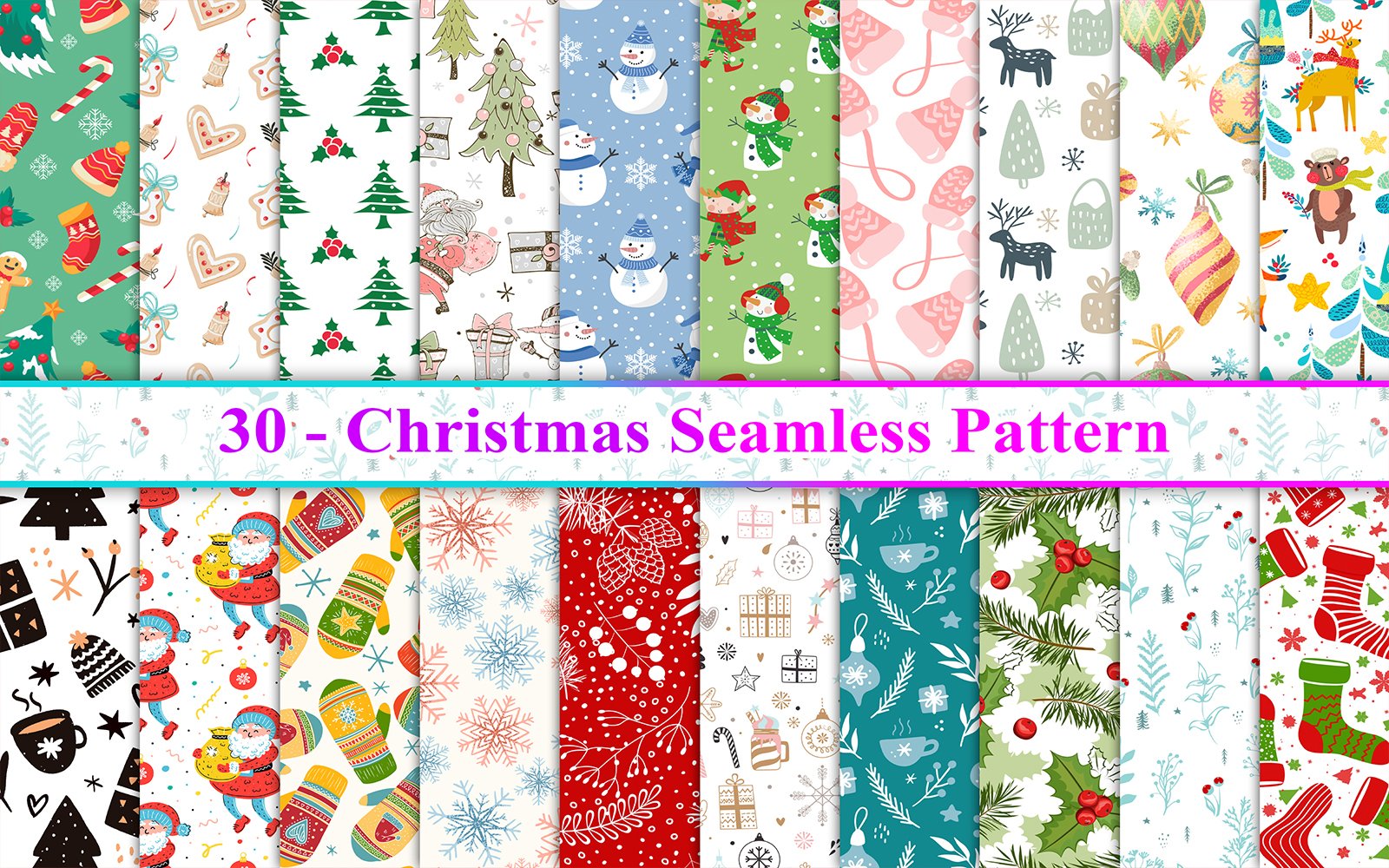 Kit Graphique #279099 Christmas Seamless Divers Modles Web - Logo template Preview