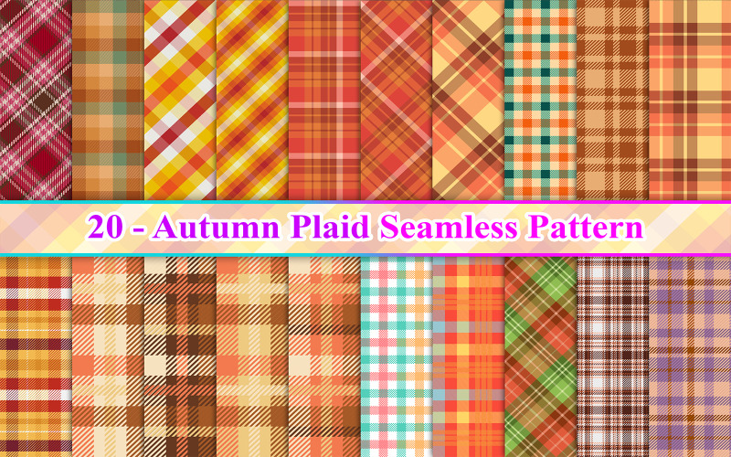 Autumn Plaid Seamless Pattern, Plaid Pattern, Plaid Digital Paper, Plaid Background