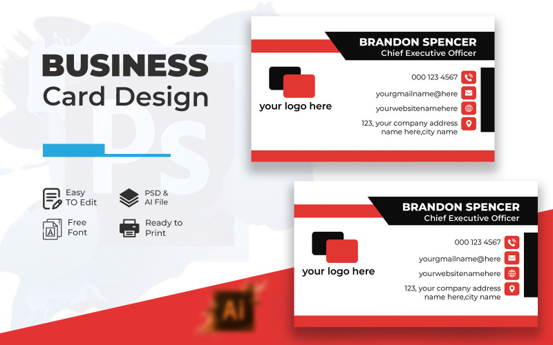 Business card Design Free Template Corporate Identity