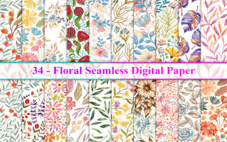 Floral Seamless Pattern, Flower Pattern, Floral Seamless Background