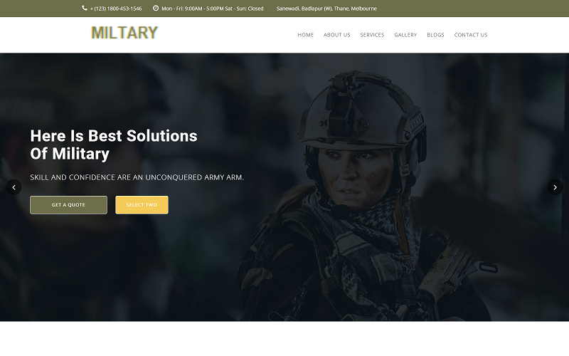 Military Landing html Template Landing Page Template