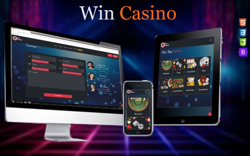 Modern Online Casino Landing Page: Win Casino Landing Page Template