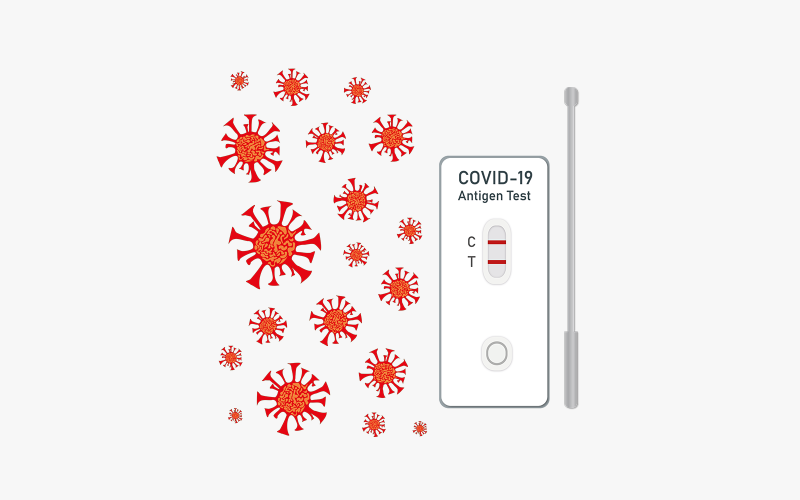Antigen Test Kit and Virus Vector Vector Graphic