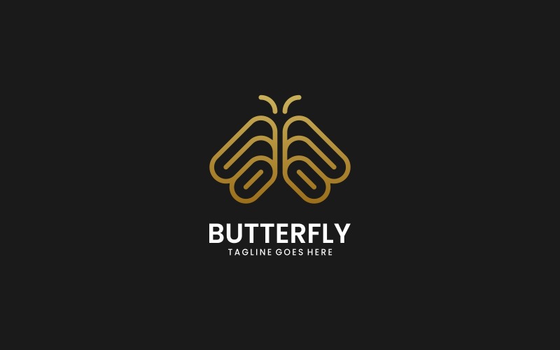 Butterfly Line Art Logo 2 Logo Template