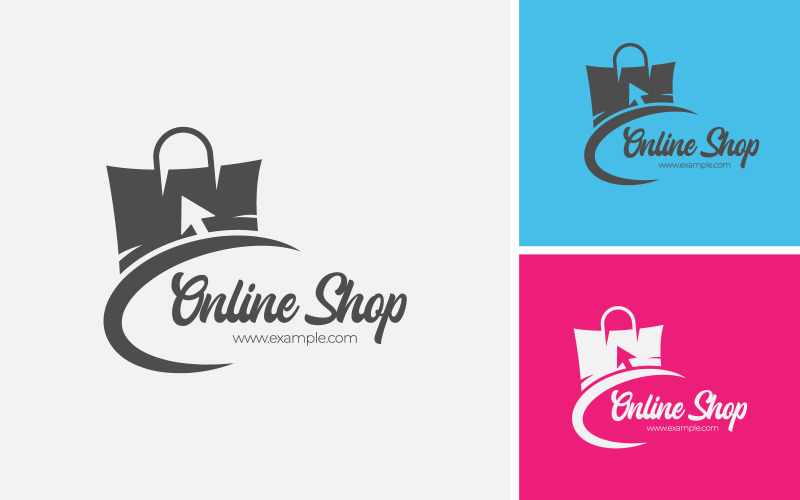 Digital Shopping Logo Design Concept For Handbag Online Shop Logo Template