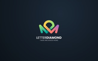 Letter Diamond Gradient Colorful Logo
