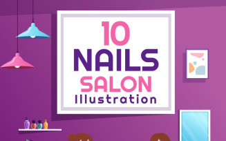 10 Nail Polish Salon Illustration