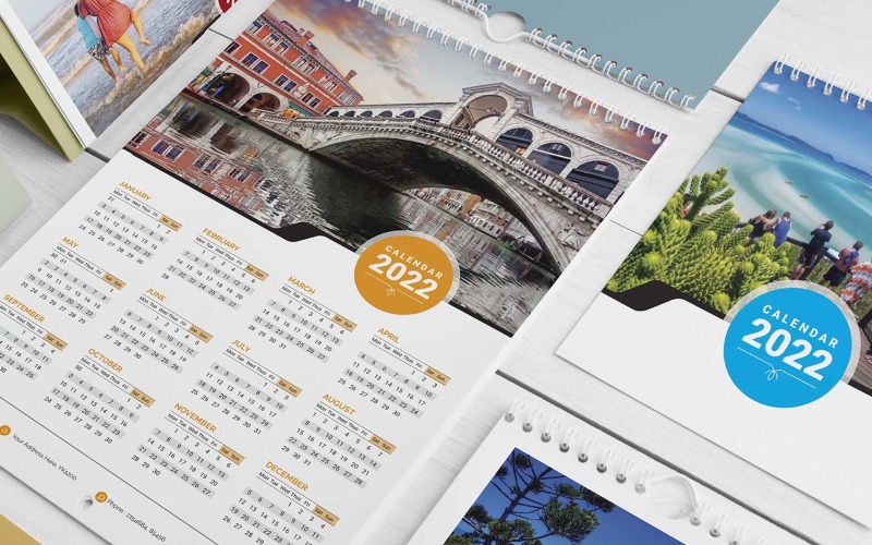 Single Page Calendar Template Design Corporate Identity