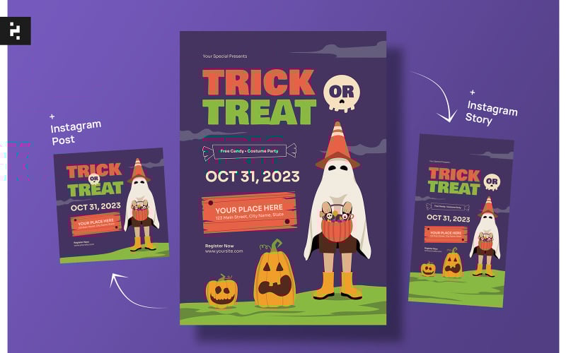 Trick or Treat Flyer Template Corporate Identity