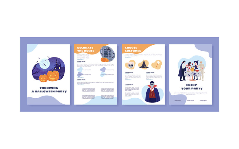 Throwing Halloween party flat vector brochure template Illustration