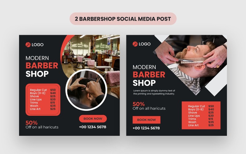 Barbershop Beauty Facebook Instagram Post Social Media