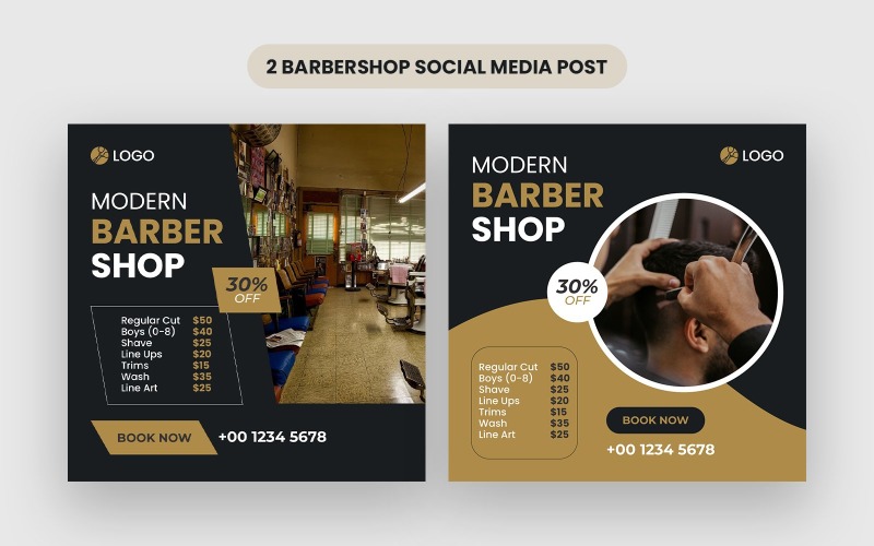 Barbershop Facebook Instagram Post Social Media