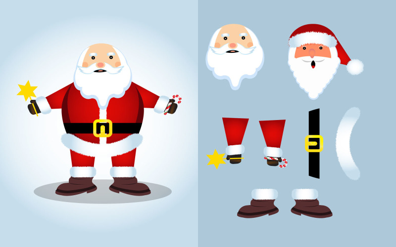 Christmas Santa Art Design with Elements Illustration
