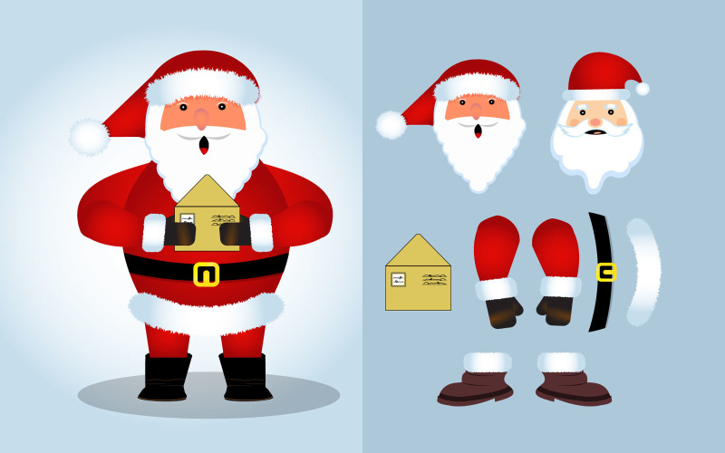Christmas Santa Claus with a Envelop Illustration