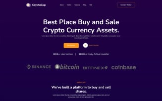 CryptoCap - Cryptocurrency Landing Page Template