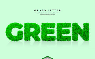 Green Grass Of Green Word In 3d Render Illustration