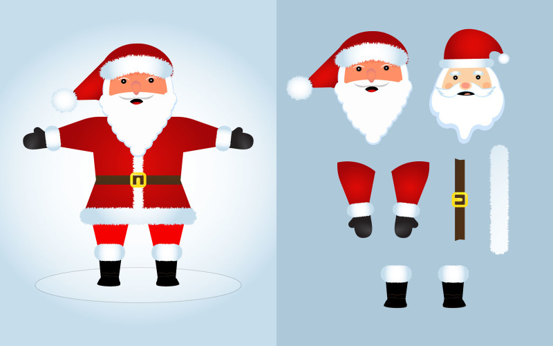 Santa Claus Art Elements Vector Design Illustration
