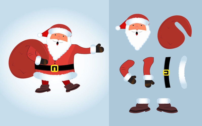 Santa Claus Design with a Sack of Gifts Illustration