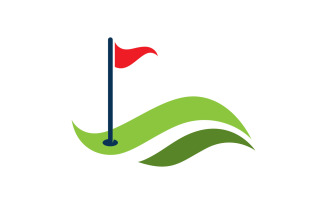 Golf logo with ball design elements.V1