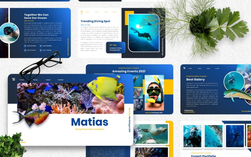 Matias - Diving Sport Googleslide Template Google Slide