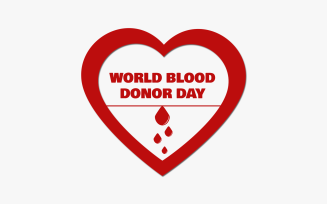 World Blood Donor Day Heart Design Vector