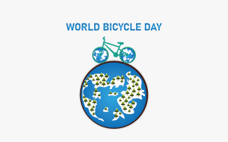 World Planet Bicycle Day Design Vector