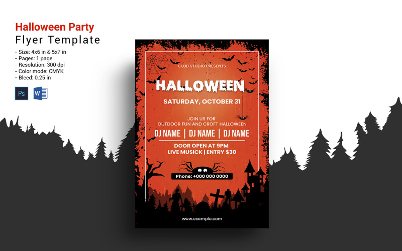 Printable Halloween Party Flyer Template Corporate Identity