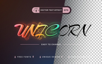 Unicorn Glow - Editable Text Effect, Font Style